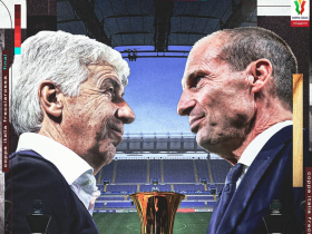 球场博弈，官方发布意大利杯决赛海报：加斯佩里尼vs阿莱格里
