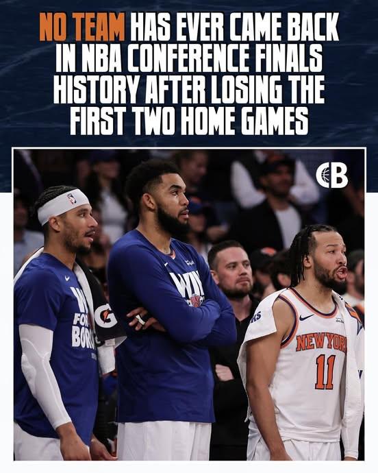 尼克斯危，NBA从未有在分区决赛先失两个主场后完成翻盘的球队