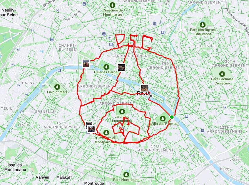 真爱粉，一位巴黎球迷携好友跑45.54公里在地图上绘制出巴黎队徽