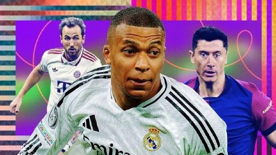 ESPN评24-25赛季20大中锋：姆巴佩第一，C罗、哈弗茨在列