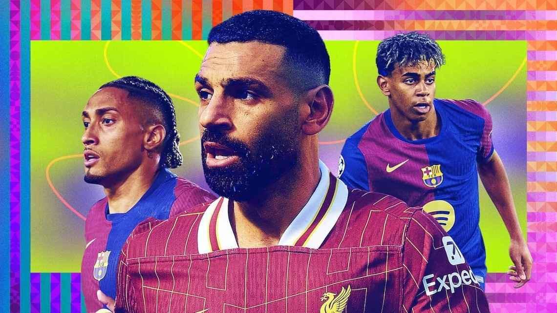 ESPN评24-25赛季20大边锋：萨拉赫榜首，登贝莱第五，梅西在列