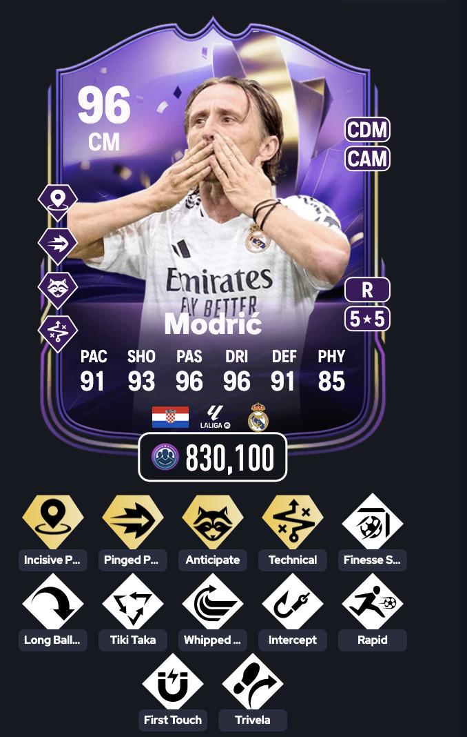 致敬皇马传奇生涯，10星时代终结莫德里奇已经上线FC25