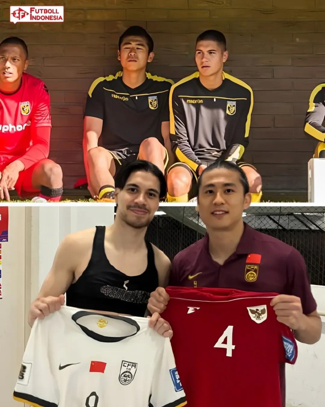 老队友相见，张玉宁赛后与印尼国脚迪克斯互换了球衣
