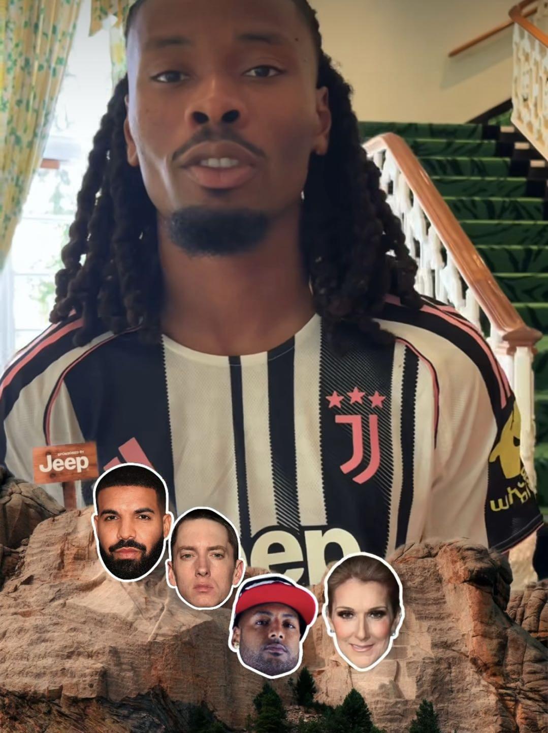 凯夫伦-图拉姆歌手总统山：Drake、姆爷、Booba、Celine Dion