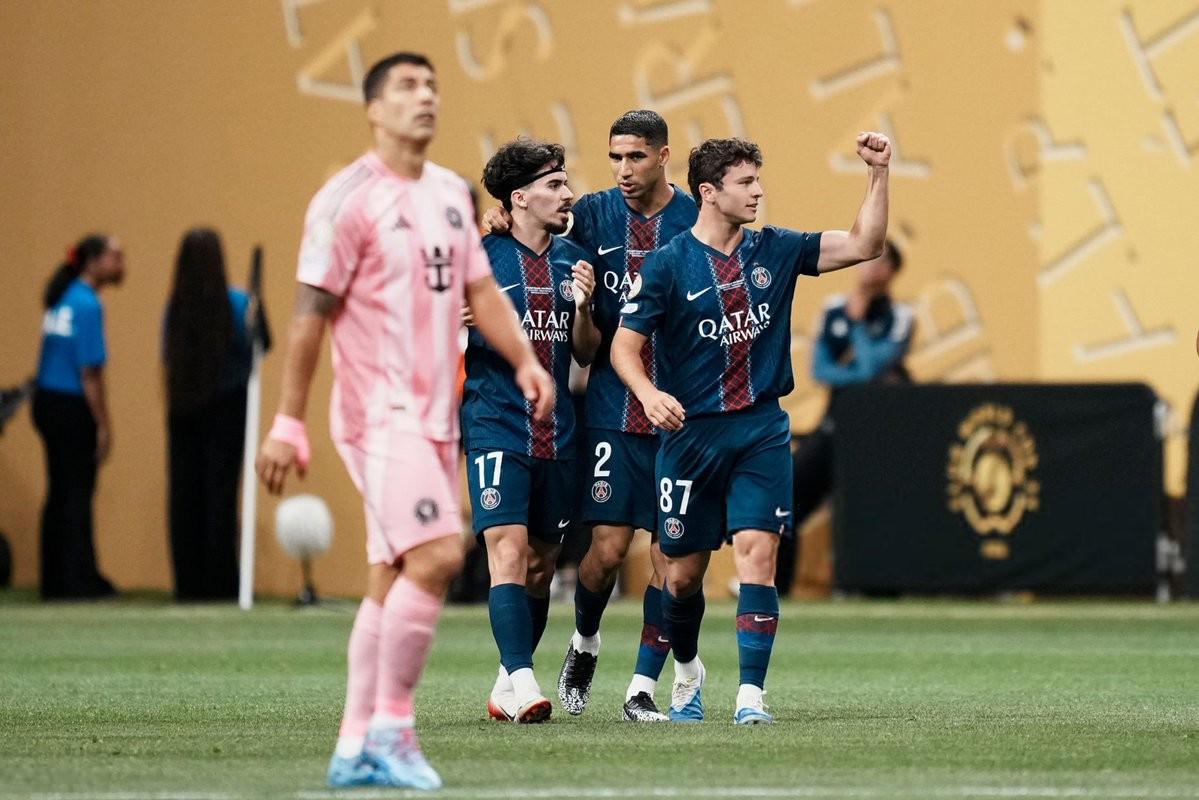4-0领先迈阿密，巴黎自2018年以来首次在国际比赛半场领先4球