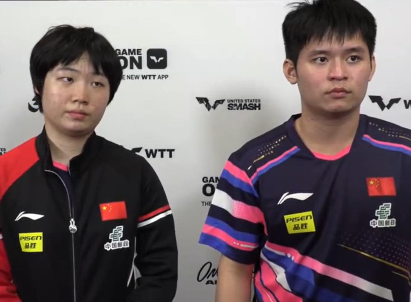 林诗栋/蒯曼3-0速胜奥地利组合，晋级WTT美国大满贯混双8强