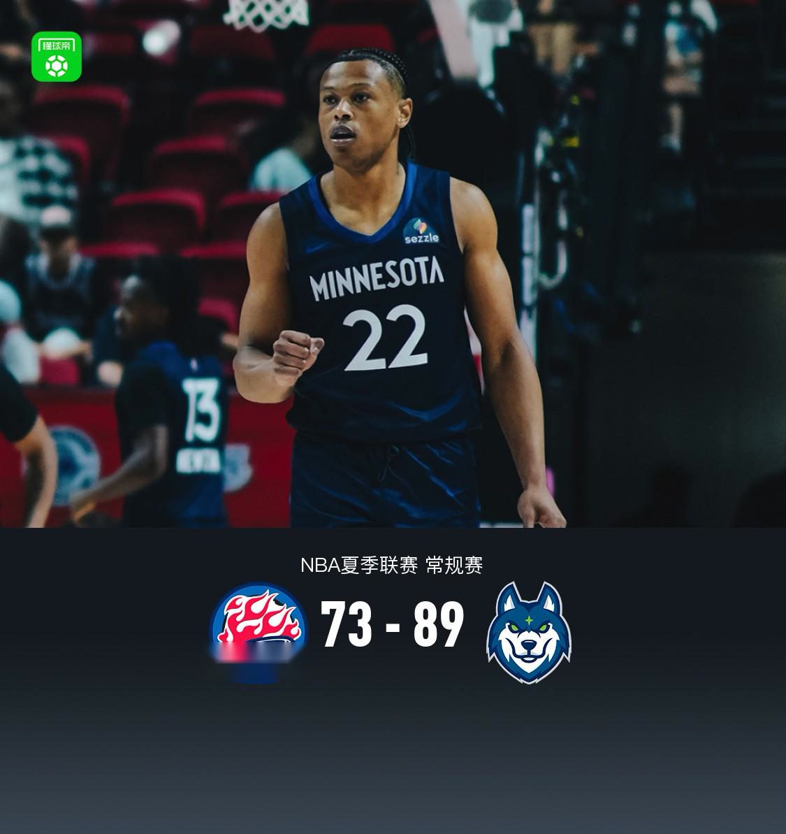 森林狼89-73活塞，小特伦斯-香农24+5+3，米勒20分