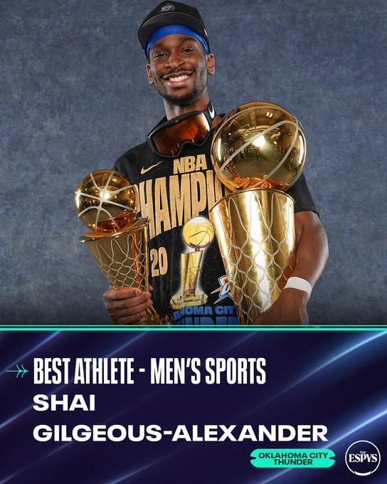 实至名归，亚历山大获ESPY年度最佳男运动员和最佳NBA球员奖项