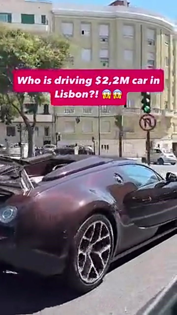 C罗开价值220万欧的布加迪威龙，在里斯本街头出行