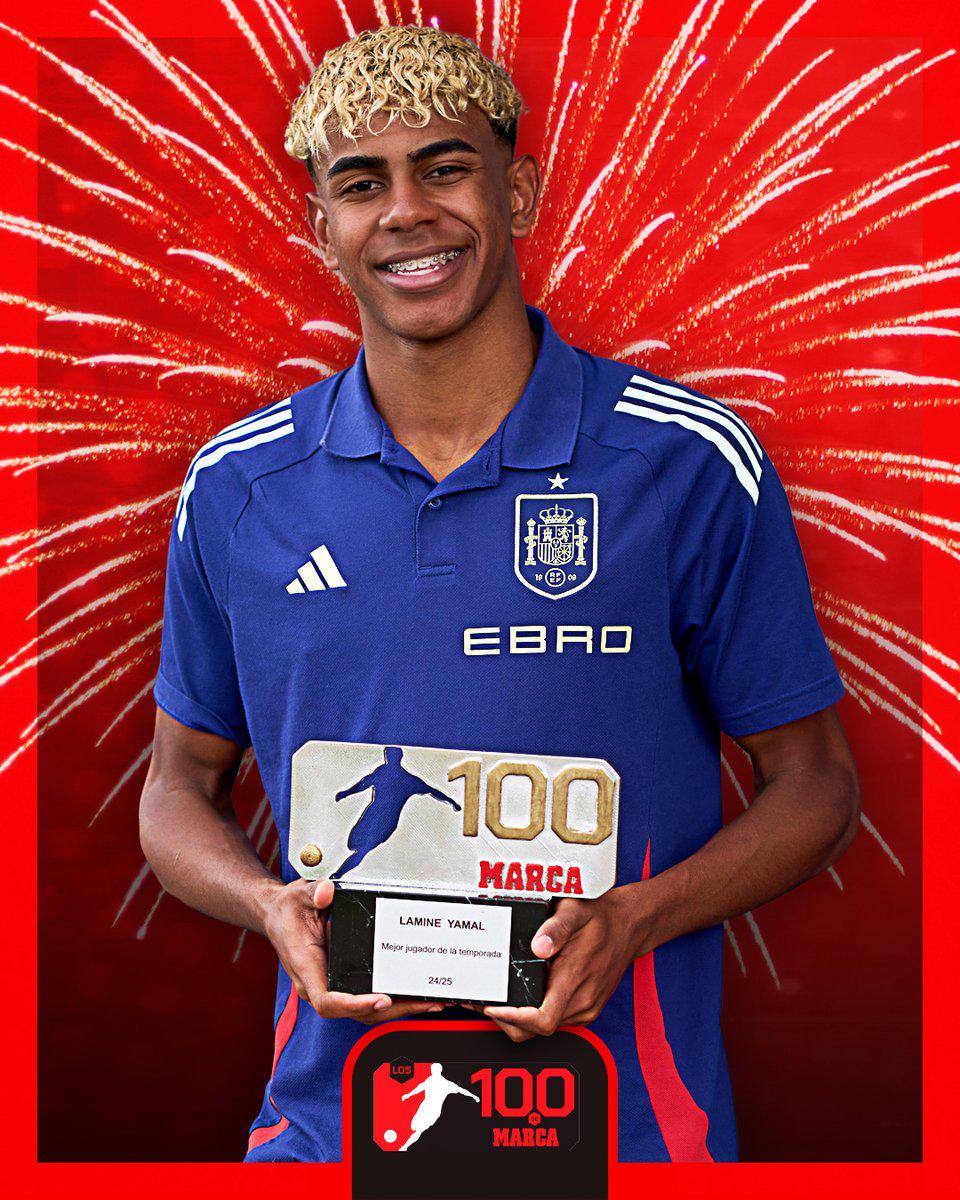 马卡评上赛季前100球员：亚马尔第一，登贝莱&维蒂尼亚二三