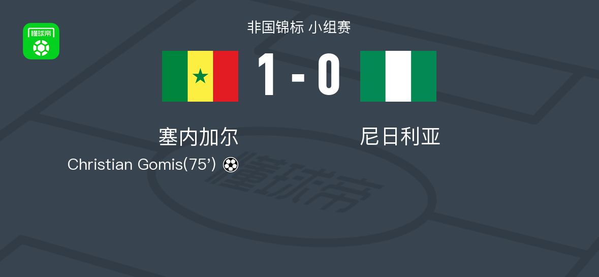 塞内加尔1-0尼日利亚，Christian Gomis一剑封喉