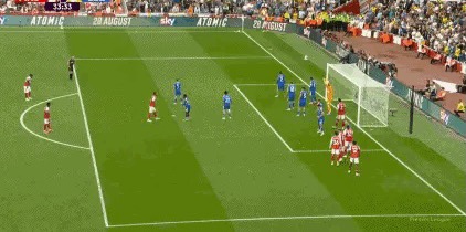 又是角球！赖斯助攻廷贝尔甩头破门，阿森纳1-0！