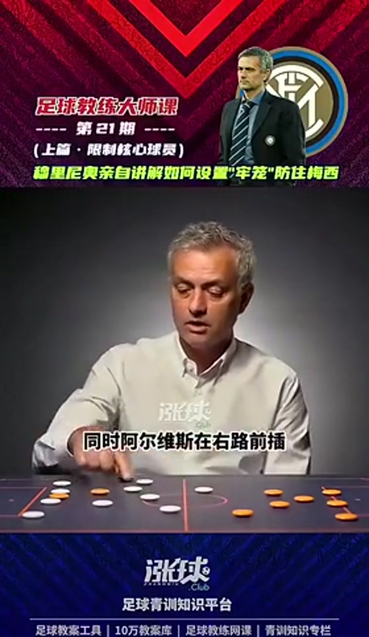 战术大师！穆里尼奥亲自讲解如何防住梅西