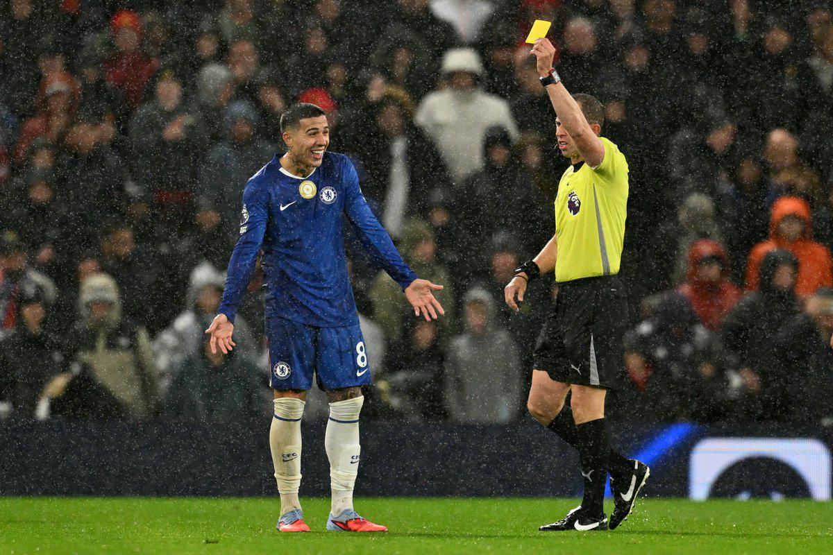 Opta：切尔西得牌数超过射门数，2003-04赛季以来英超首例