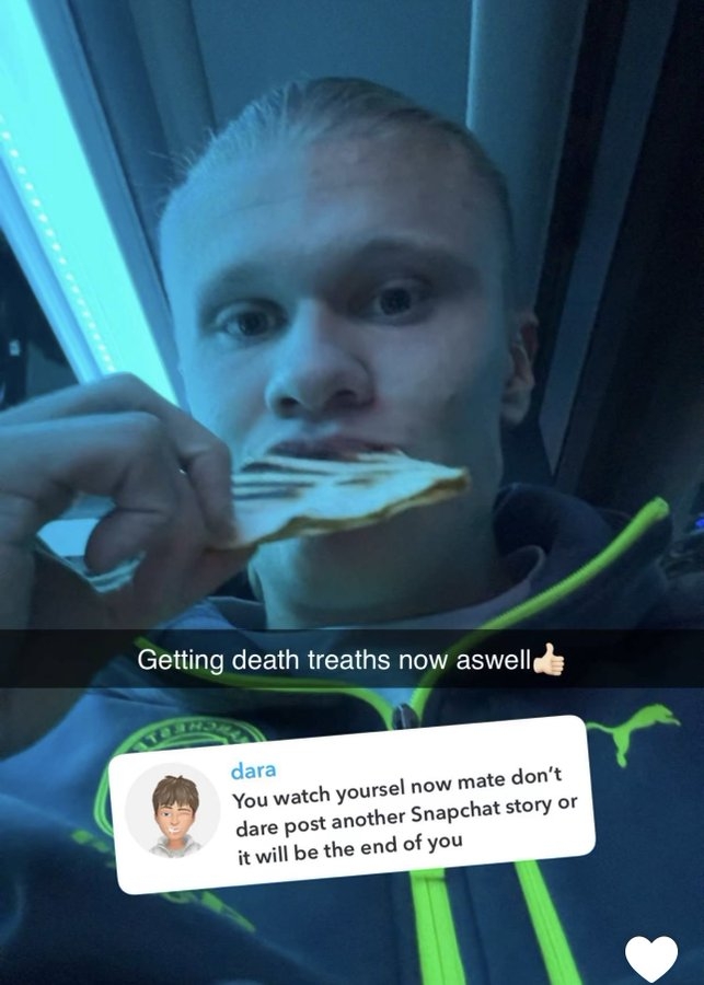 哈兰德收到死亡威胁：你给我小心点！敢再发动态你就完了