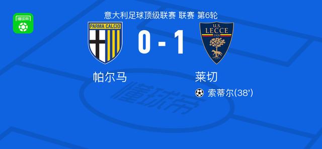 莱切1-0帕尔马，索蒂尔助球队取胜