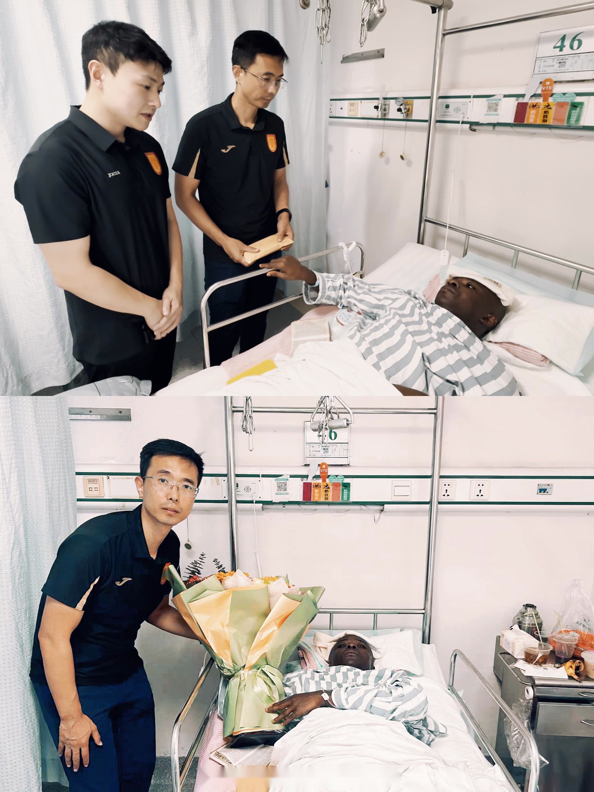 铜梁龙总经理前往医院探望阿萨莫阿，后者对张志雄表示谅解