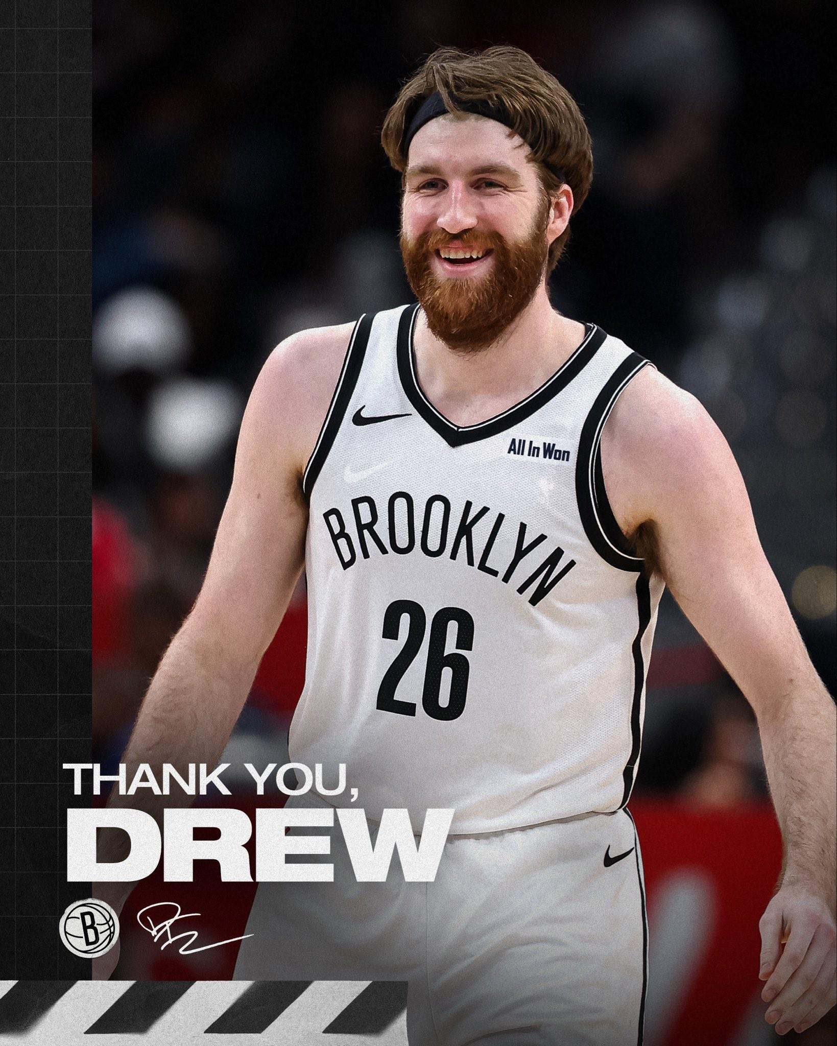 官方：篮网裁掉内线德鲁-蒂米；上赛季常规赛场均12+7