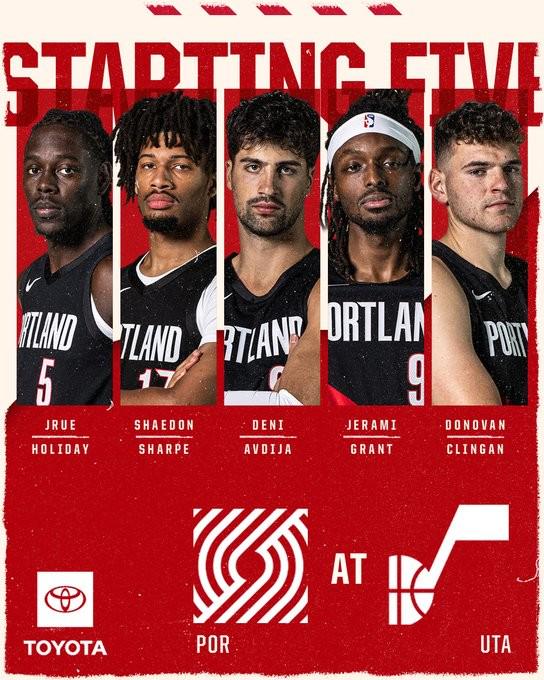 开拓者季前赛收官战首发：杨瀚森连续第四场替补出战