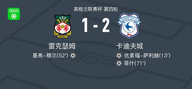 卡迪夫城2-1雷克瑟姆，菲什、优素福-萨利赫建功