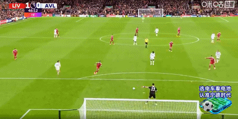 第45+1分钟，大马丁出球失误，萨拉赫破门，利物浦1-0