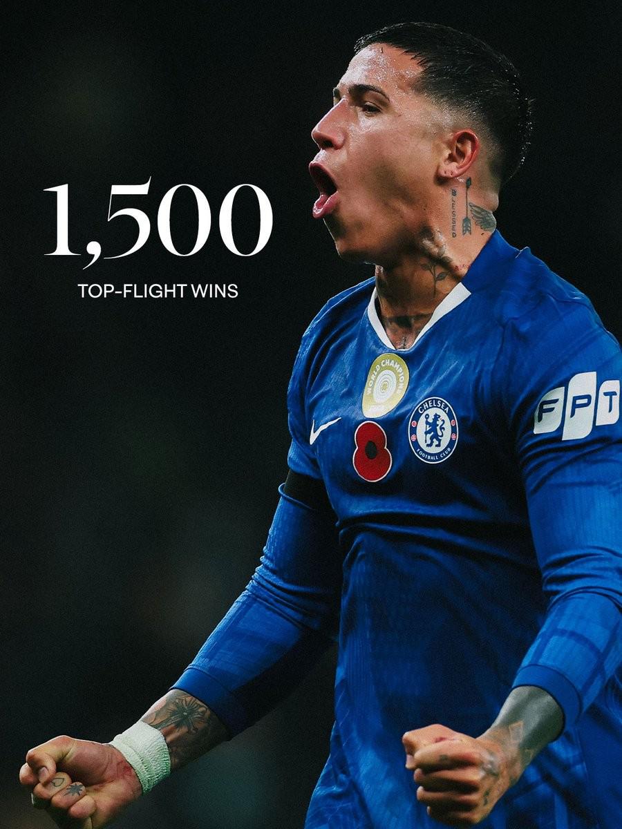 里程碑，切尔西收获队史顶级联赛第1500场胜利