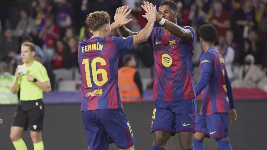 火力全开，巴萨本赛季联赛中已打入28球，仅次于拜仁