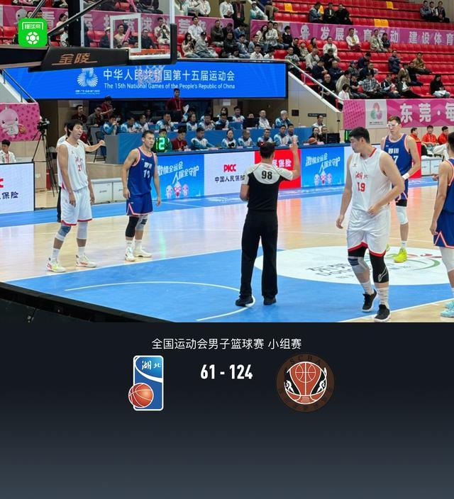 全运男篮：四川124-61狂胜湖北，周琦24分18板，胡金秋25分