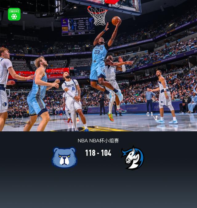 灰熊118-104独行侠，莫兰特21+5+13，弗拉格12+6