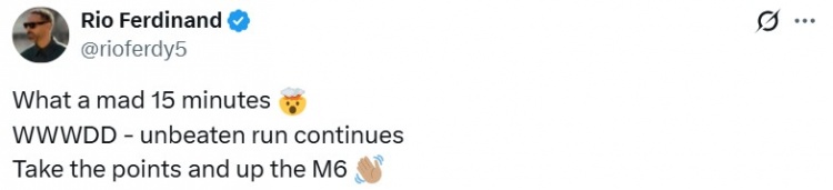 费迪南德：疯狂的15分钟，曼联5场不败延续