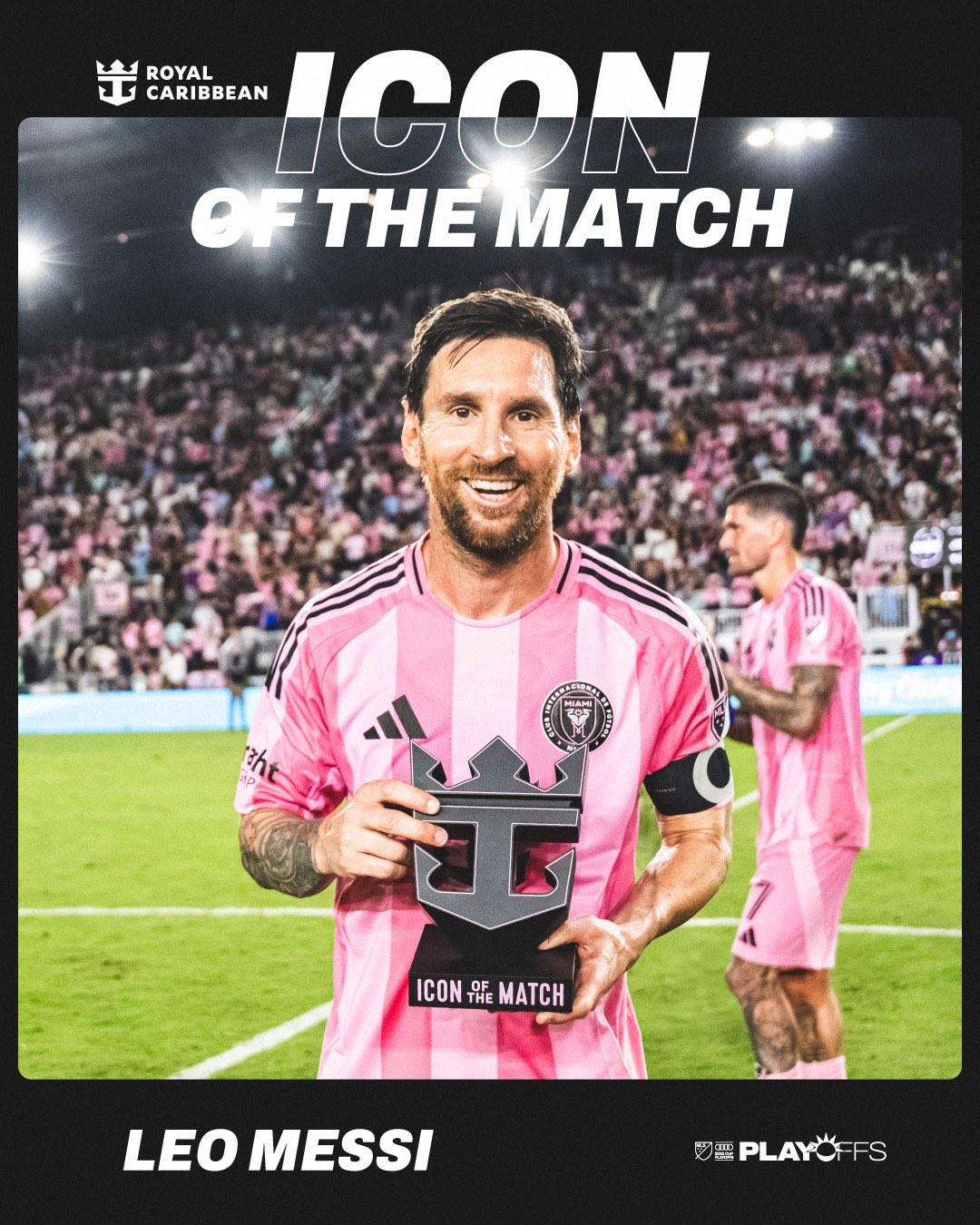 两球一助，梅西当选迈阿密国际vs纳什维尔的全场最佳球员