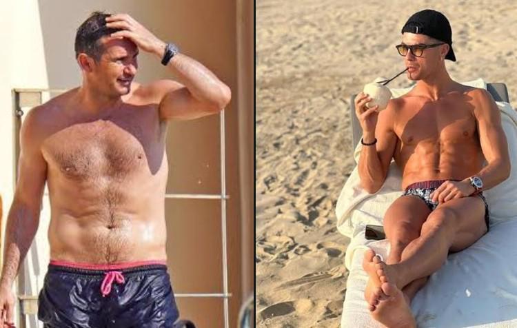 兰帕德：度假时偶遇C罗我都躲着他，因为他身材太好了