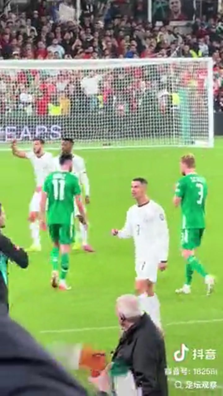 实拍C罗被罚出场与对手及主场球迷斗嘴