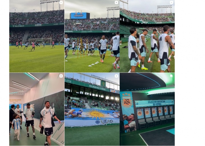 球王驾临！梅西随国家队在埃尔切主场训练 埃尔切社媒连更16条