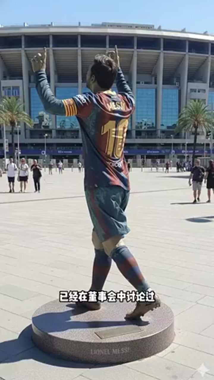 会是哪个瞬间？拉波尔塔称讨论在诺坎普为梅西立雕像