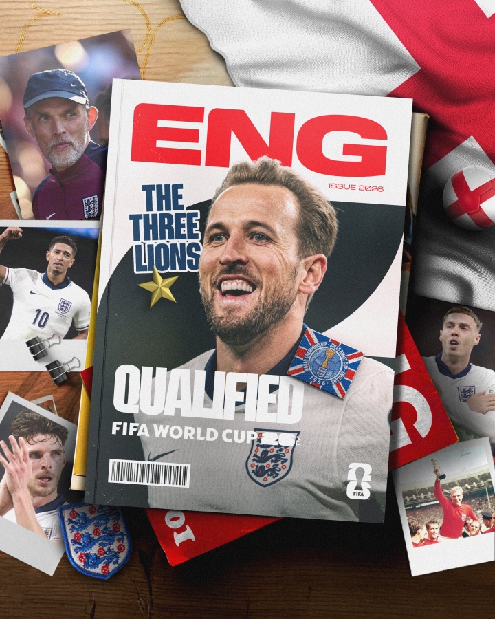 英格兰是历史第一支预选赛0失球至少6轮全胜收官球队