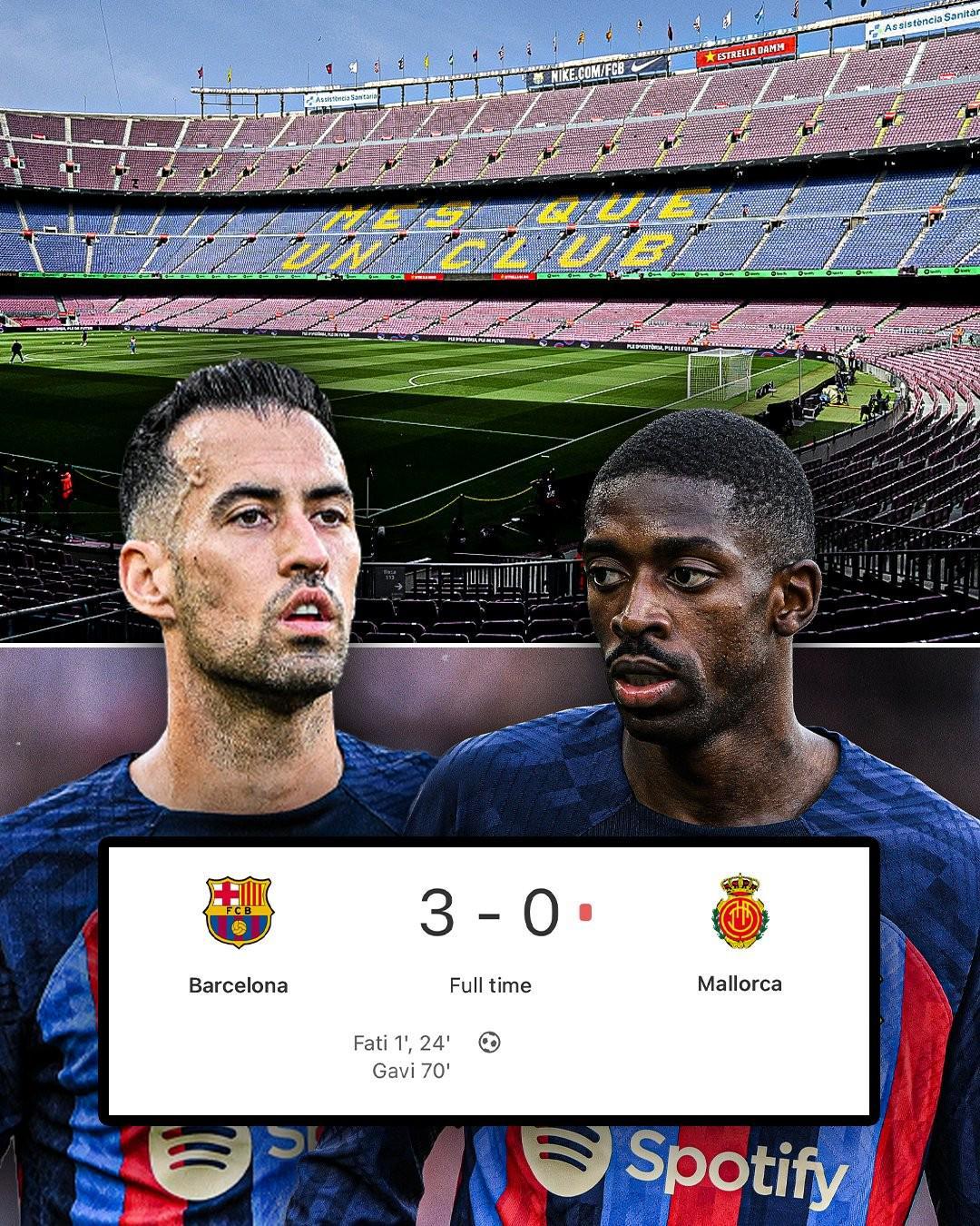 恍如隔世，巴萨上一次在诺坎普比赛法蒂双响，登贝莱助攻