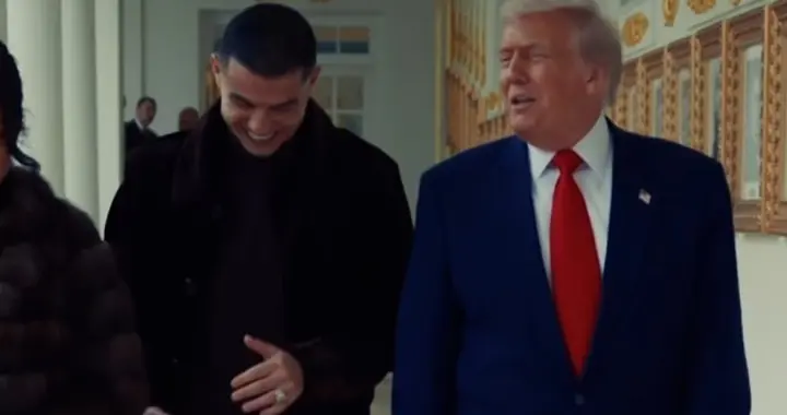 C罗开怀大笑！在总统走廊与特朗普散步，白宫晒视频：两位GOAT