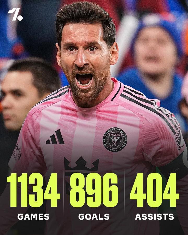 达成新里程碑，梅西职业生涯已直接参与1300粒进球