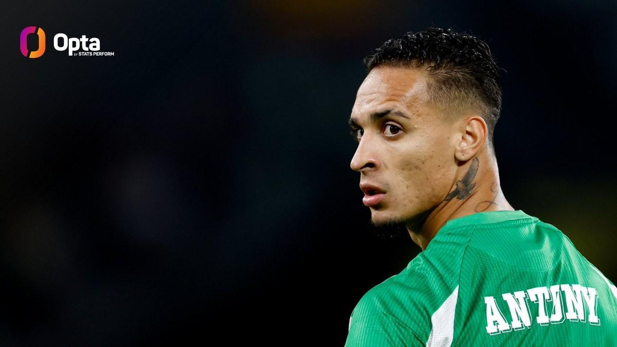 安东尼自贝蒂斯首秀以来参与23球，同期为西甲球员第六多