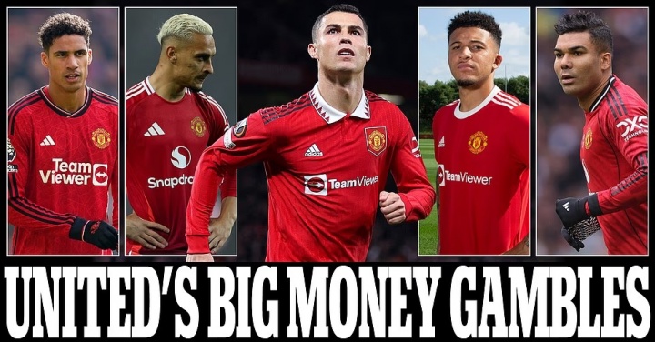 邮报评曼联近5年引援TOP30：C罗第4 桑乔、安东尼垫底