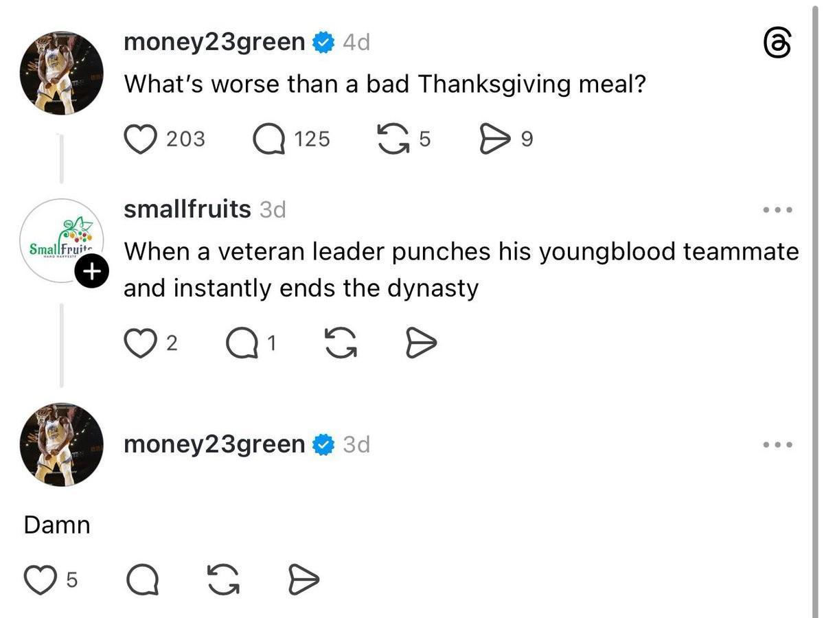 让追梦破防，网友：比难吃的大餐更差的是老将给了小将一拳毁掉王朝