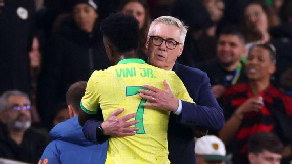 安切洛蒂：维尼修斯和埃斯特旺已锁定世界杯的参赛名额