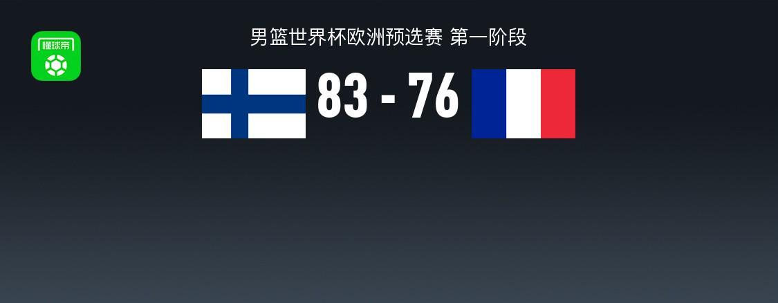 男篮世欧预战报：芬兰男篮83-76法国男篮，麦克苏尼20+1+1