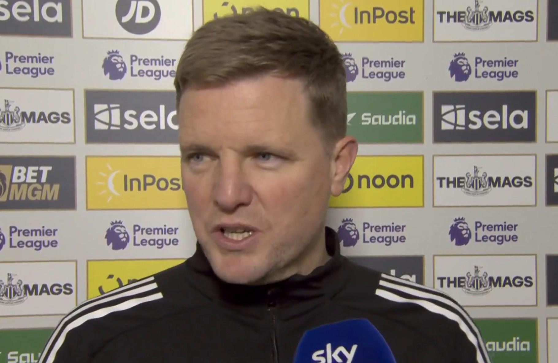 埃迪-豪：对方后卫完全没盯球，我想点球判罚大概是正确的