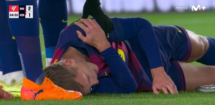 官方：奥尔莫左肩脱臼决定采取保守治疗方案 预计伤缺1个月