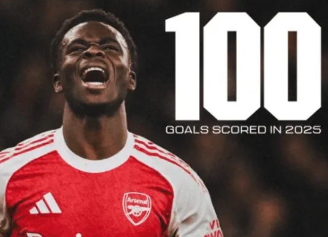 火力凶猛！阿森纳2025年各项赛事已经打进100球