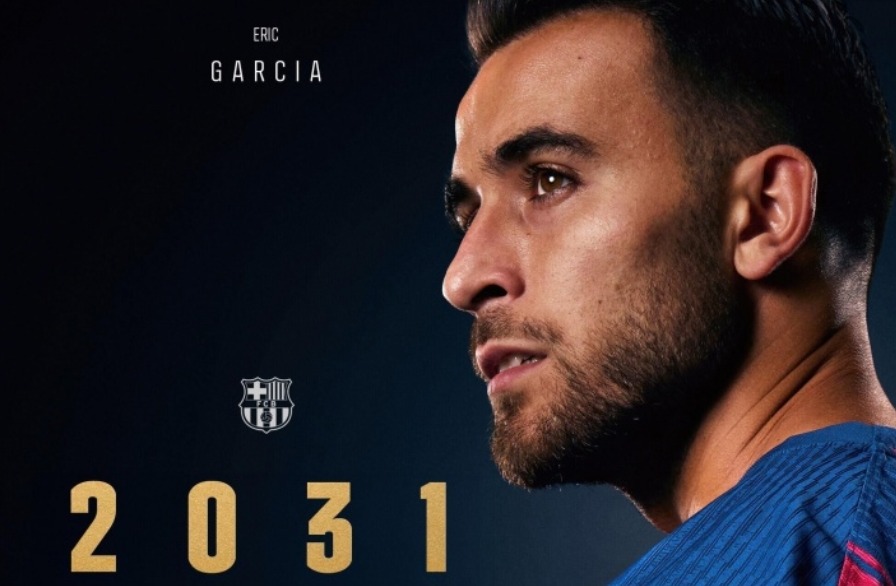 官方：巴萨与24岁后卫埃里克-加西亚续约至2031年