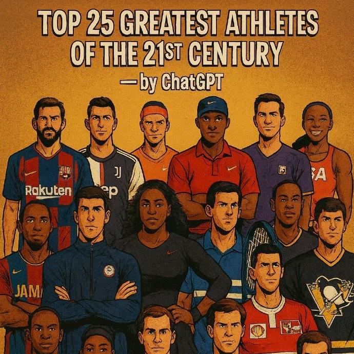 ChatGPT评21世纪最伟大运动员：博尔特第1，梅西第3，C罗第4