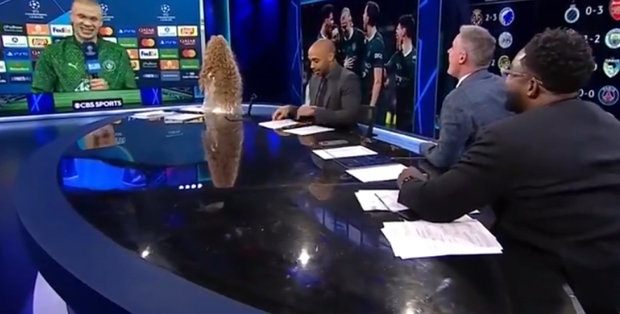 哈兰德打趣：看到卡拉格在演播室我就紧张 他现在有点口无遮拦